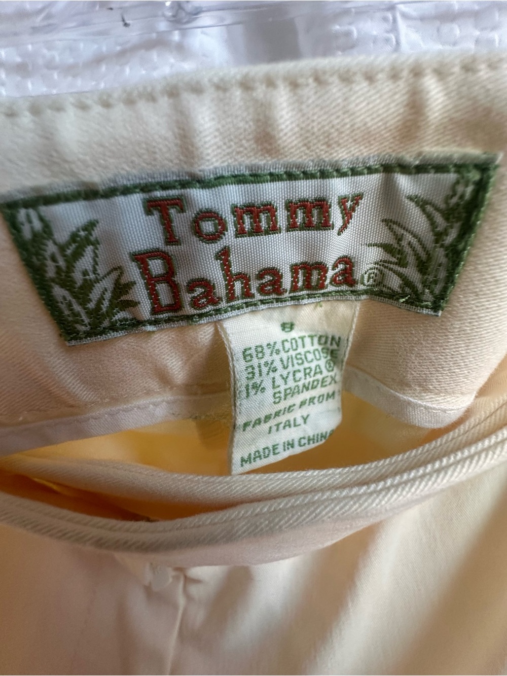Tommy Bahama Navy Top with Cream Wide-Leg Pants - Picture 4 of 5